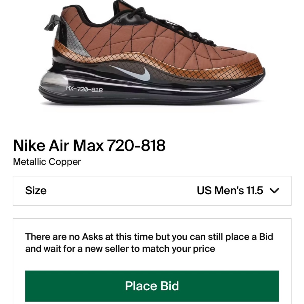 🔥 NIKE AIR MAX 720-818 Metallic Copper | NEW | Size 11.5 - Picture 8 of 9